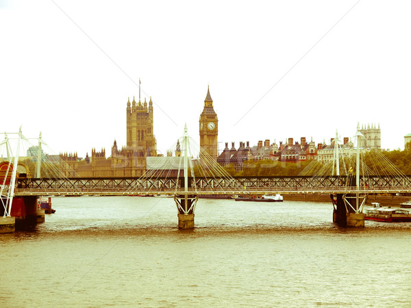 Retro looking River Thames in London Stock photo © claudiodivizia