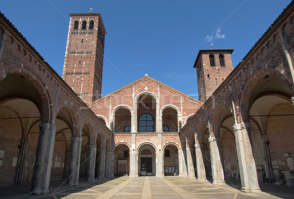 Kilise milan bazilika İtalya bağbozumu Avrupa Stok fotoğraf © claudiodivizia