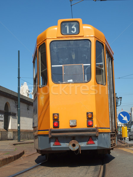 Straßenbahn Zug öffentlichen Verkehrsmitteln Masse Transit Stock foto © claudiodivizia
