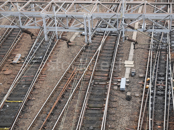 Vasút vasúti sinek vonat közlekedés utazás metró Stock fotó © claudiodivizia