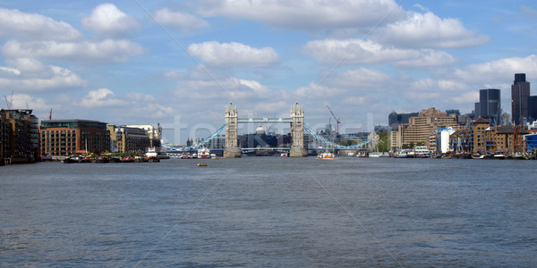 Тауэрский мост Лондон реке Темза Skyline Европа Сток-фото © claudiodivizia