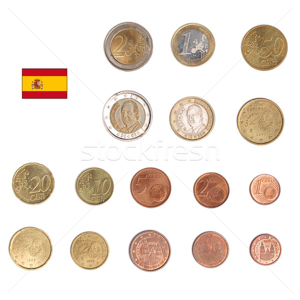 Euro monety Hiszpania monet zarówno międzynarodowych Zdjęcia stock © claudiodivizia