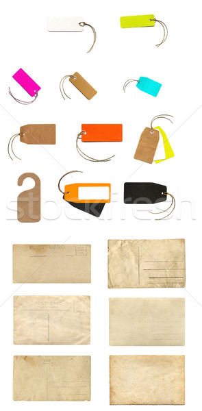[[stock_photo]]: Papeterie · collage · étiquettes · affaires · papier
