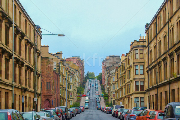 Glasgow tepe sokak yol tepeler Stok fotoğraf © claudiodivizia