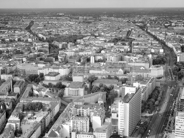 Berlin légifelvétel kilátás város Németország feketefehér Stock fotó © claudiodivizia