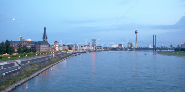 Germania skyline notte ponte blu barca Foto d'archivio © claudiodivizia