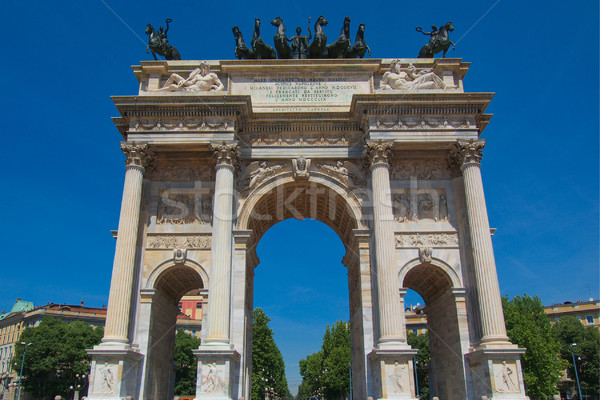 Tempo mediolan arch. pokoju Włochy retro Zdjęcia stock © claudiodivizia