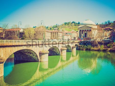 Retro look River Po, Turin Stock photo © claudiodivizia