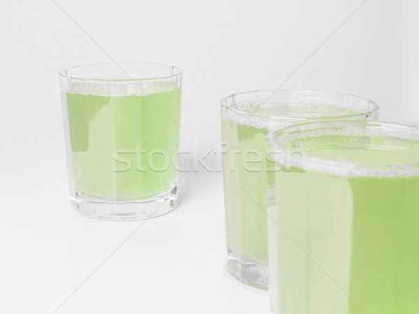 Zöld almalé szemüveg kontinentális reggeli asztal alma Stock fotó © claudiodivizia
