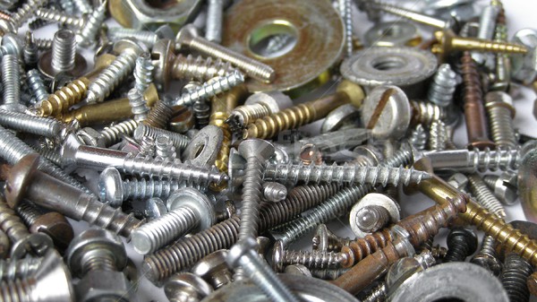 Ferragens industrial aço nozes metal prego Foto stock © claudiodivizia