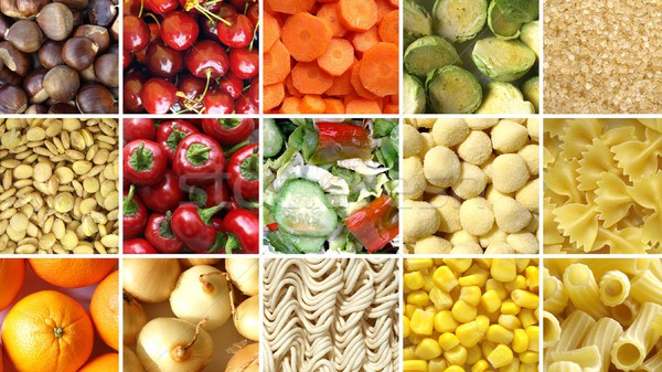 Alimentos collage fotos hortalizas frutas pasta Foto stock © claudiodivizia