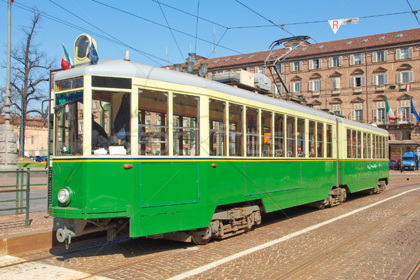 Alten Straßenbahn Jahrgang geschichtlich Italien Stock foto © claudiodivizia