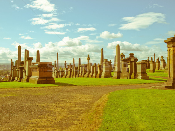 Retro look Glasgow necropolis Stock photo © claudiodivizia