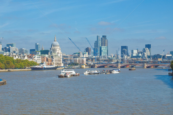 Stockfoto: Rivier · theems · Londen · panoramisch · bank