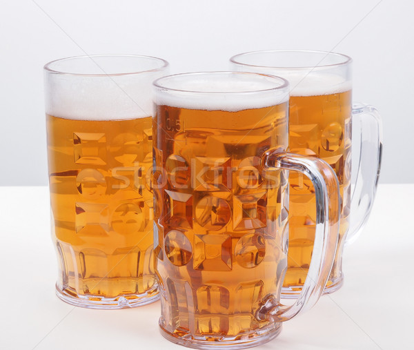 Lagerbier Bier viele groß Gläser Stock foto © claudiodivizia