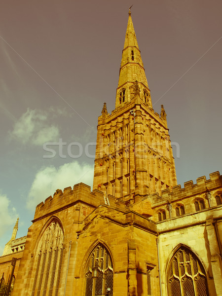 Retro looking Holy Trinity Church, Coventry Stock photo © claudiodivizia