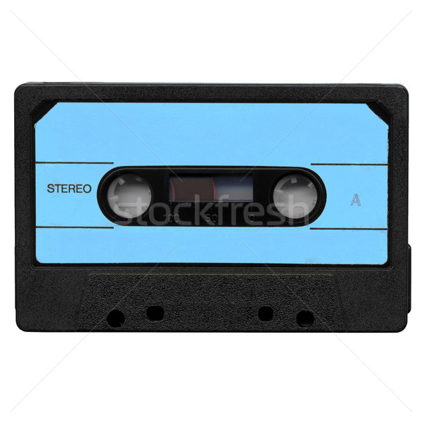 Taśmy kaseta niebieski etykiety magnetyczny strona Zdjęcia stock © claudiodivizia