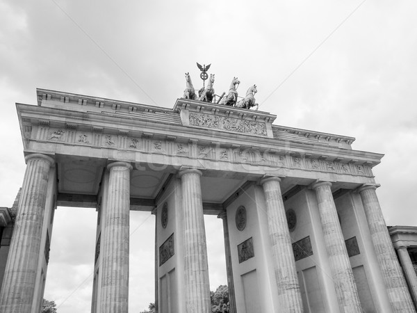 ベルリン ブランデンブルグ門 有名な ランドマーク ドイツ 黒白 ストックフォト © claudiodivizia