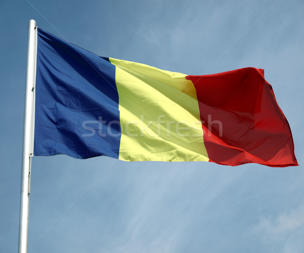 Bandera Rumania cielo azul azul Europa Foto stock © claudiodivizia