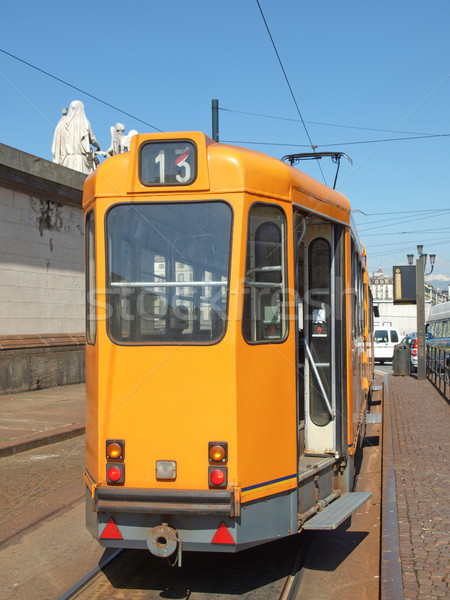 Straßenbahn Zug öffentlichen Verkehrsmitteln Masse Transit Stock foto © claudiodivizia