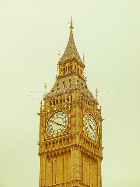 Retro naar Big Ben vintage kijken huizen Stockfoto © claudiodivizia