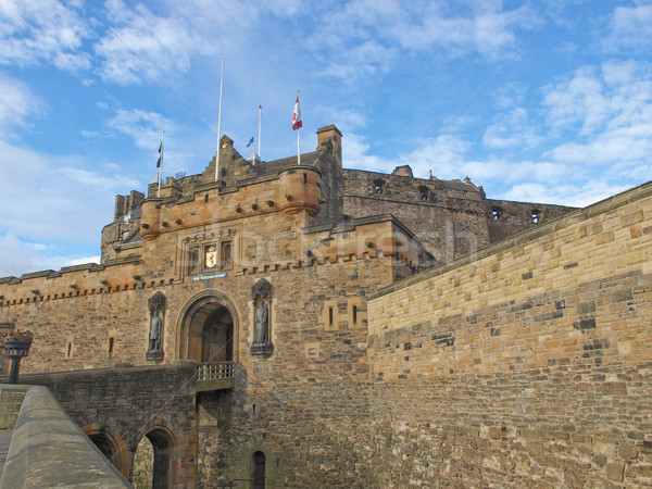 Edinburgh kastély Skócia Nagy-Britannia Egyesült Királyság építkezés Stock fotó © claudiodivizia