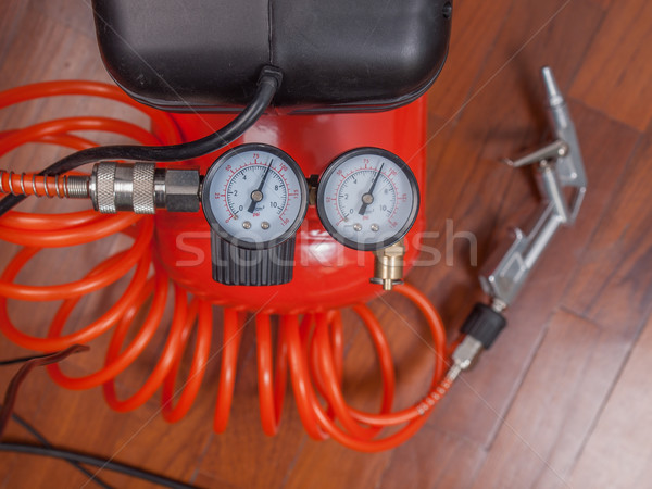 Stock photo: Air compressor manometer