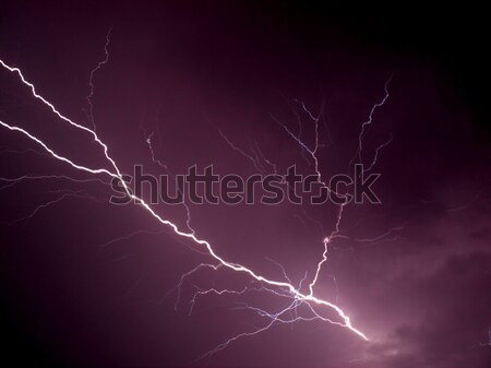 Foto stock: Rayo · brillante · oscuro · cielo · naturaleza · tormenta