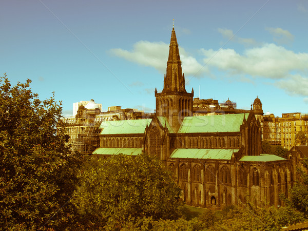 Retro bakmak Glasgow katedral bağbozumu bakıyor Stok fotoğraf © claudiodivizia