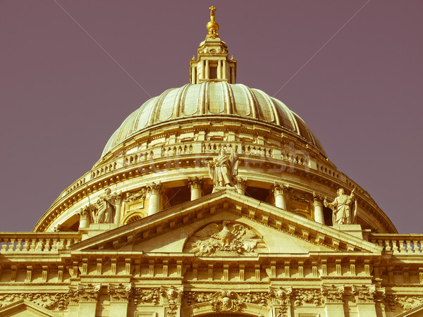 Retro looking St Paul Cathedral, London Stock photo © claudiodivizia