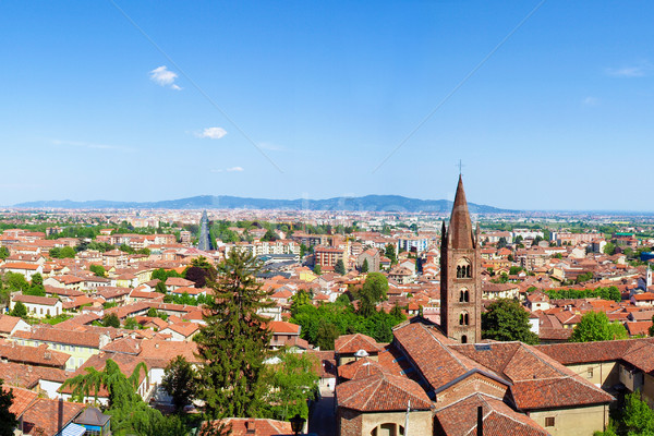 Panorama château montagnes Skyline collines [[stock_photo]] © claudiodivizia