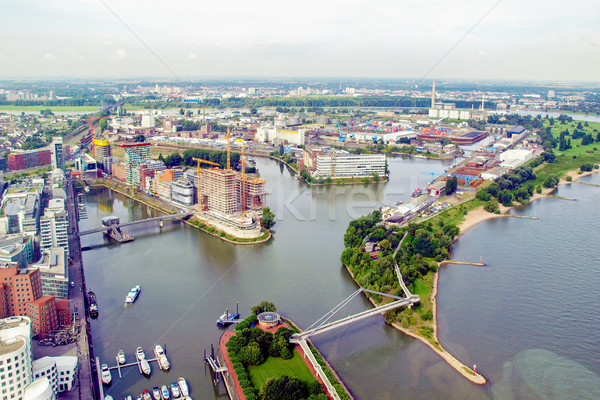 Duesseldorf mediahafen harbour Stock photo © claudiodivizia