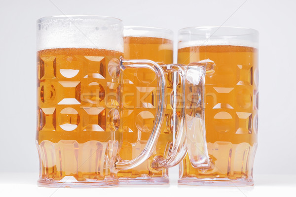 Világos sör sör sok nagy szemüveg Stock fotó © claudiodivizia