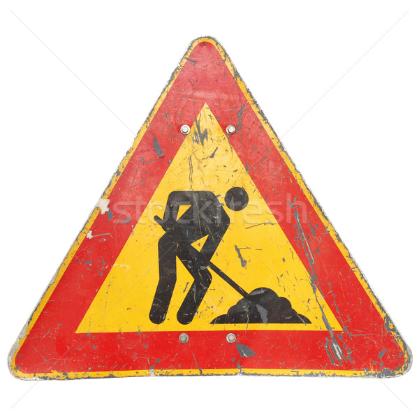 Roadworks sign Stock photo © claudiodivizia