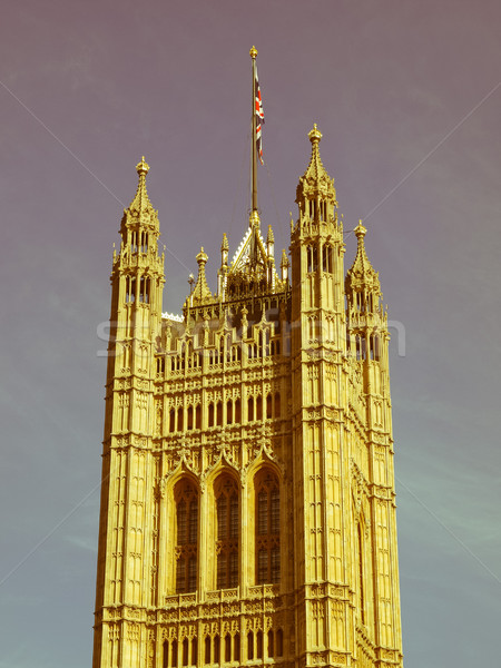 Retro schauen Häuser Parlament Jahrgang aussehen Stock foto © claudiodivizia