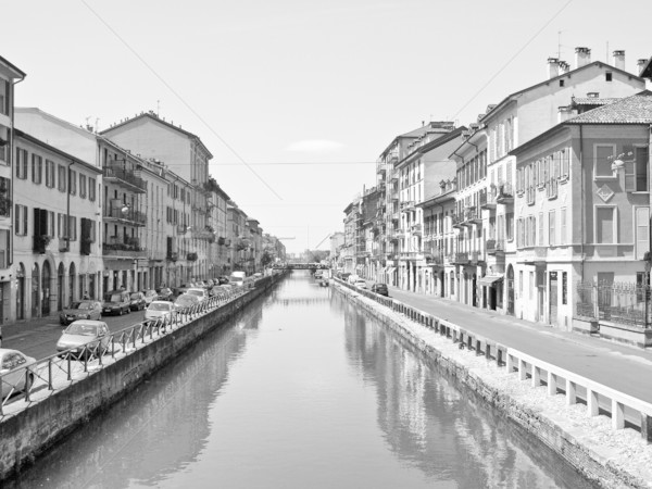 Milánó csatorna Olaszország víz Európa út Stock fotó © claudiodivizia