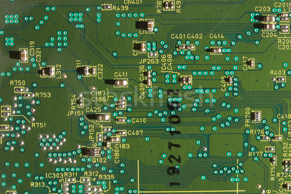 Foto stock: Impreso · circuito · detalle · electrónico · ordenador