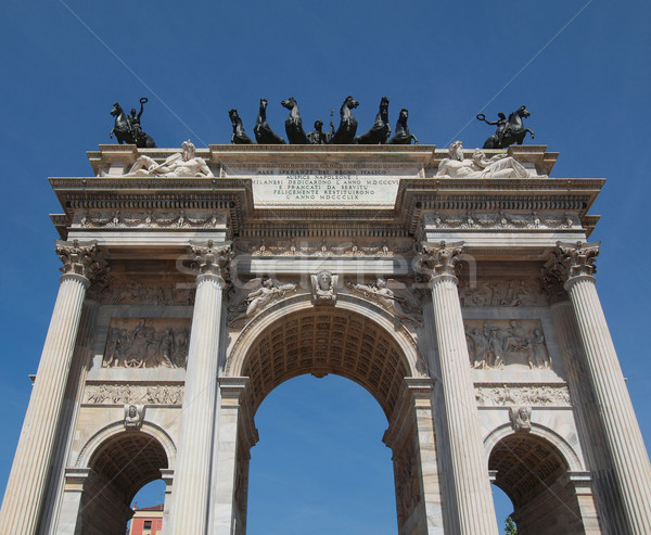Tempo mediolan arch. pokoju Włochy vintage Zdjęcia stock © claudiodivizia