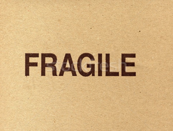 Fragile scritto cartone finestra Foto d'archivio © claudiodivizia