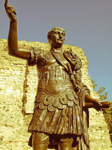Retro looking Emperor Trajan Statue Stock photo © claudiodivizia