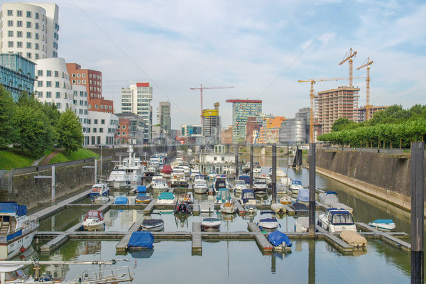 Duesseldorf mediahafen harbour Stock photo © claudiodivizia