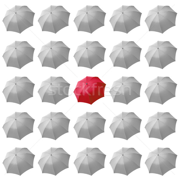 Rosso ombrello bianco molti ombrelli pioggia Foto d'archivio © claudiodivizia