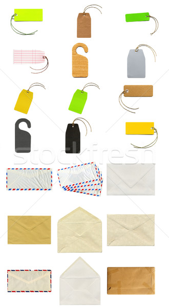 Foto stock: Artigos · de · papelaria · colagem · negócio · papel