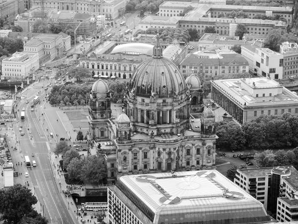 Berlin légifelvétel kilátás város Németország feketefehér Stock fotó © claudiodivizia