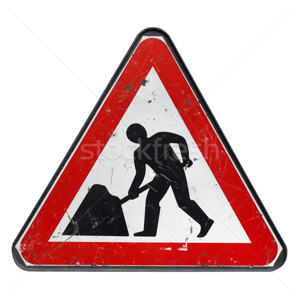 Roadworks sign Stock photo © claudiodivizia