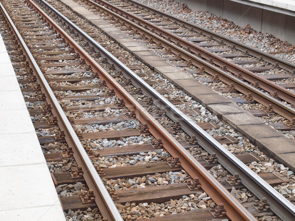 Vasút vasúti sinek vonat közlekedés utazás metró Stock fotó © claudiodivizia