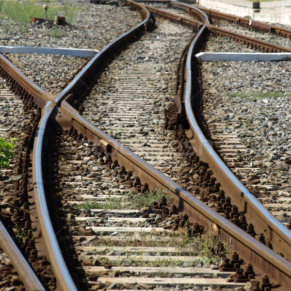 Vasút vasút útvonal elágazás vonat metró Stock fotó © claudiodivizia