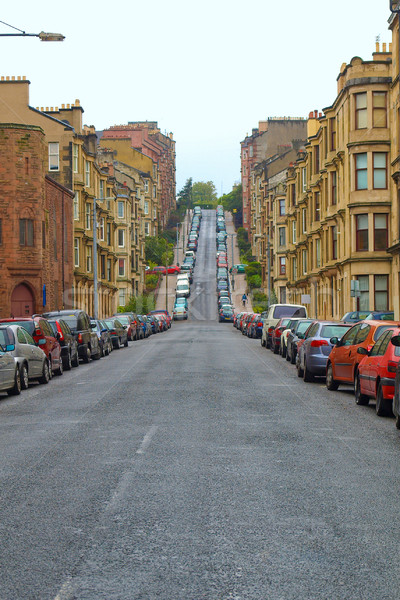 Glasgow tepe sokak yol tepeler Stok fotoğraf © claudiodivizia