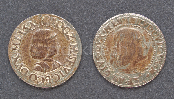 Foto stock: Romana · moneda · antigua · negro · dinero