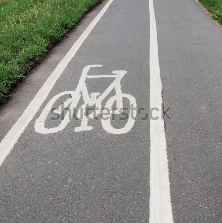 Bike corsia segno bicicletta Foto d'archivio © claudiodivizia
